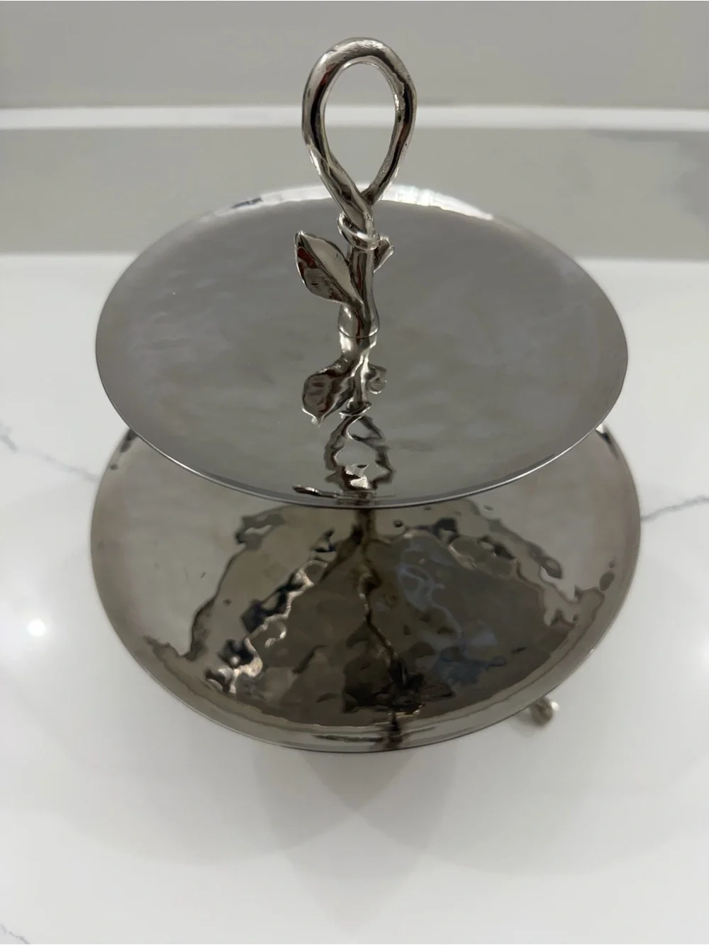 Authentic Michael Aram Two-Tier Silver Leaf Etagere - Rare